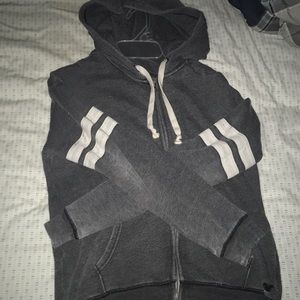 Grey and White Zip Up Hoodie